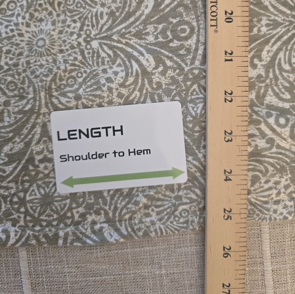 Chico's Size 2 Modal Blend Tassle Sage Green Pasiley Blouse - Picture 10 of 10